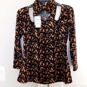 INC LADIES TOP SIZE L OPEN SHOULDER $60 BRIT 1 INTERNATIONAL CONCEPTS NWT